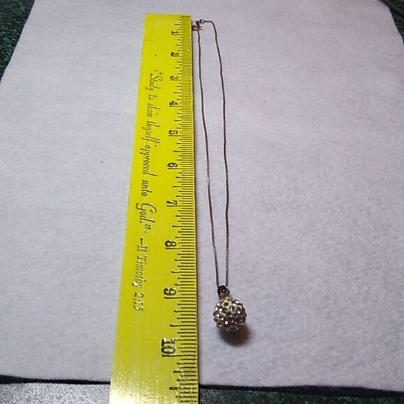 Vintage Sterling Silver and Rhinestone Tear Drop Pendant w/925 Chain - Picture 8 of 9